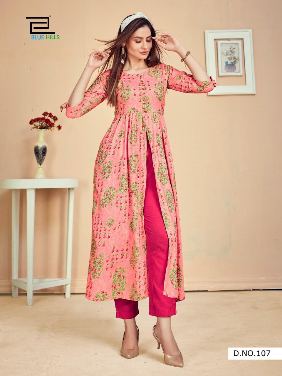 Blue Hills Calender 5 Nx Rayon Ethnic Wear Desinger Long Printed Kurti Collection